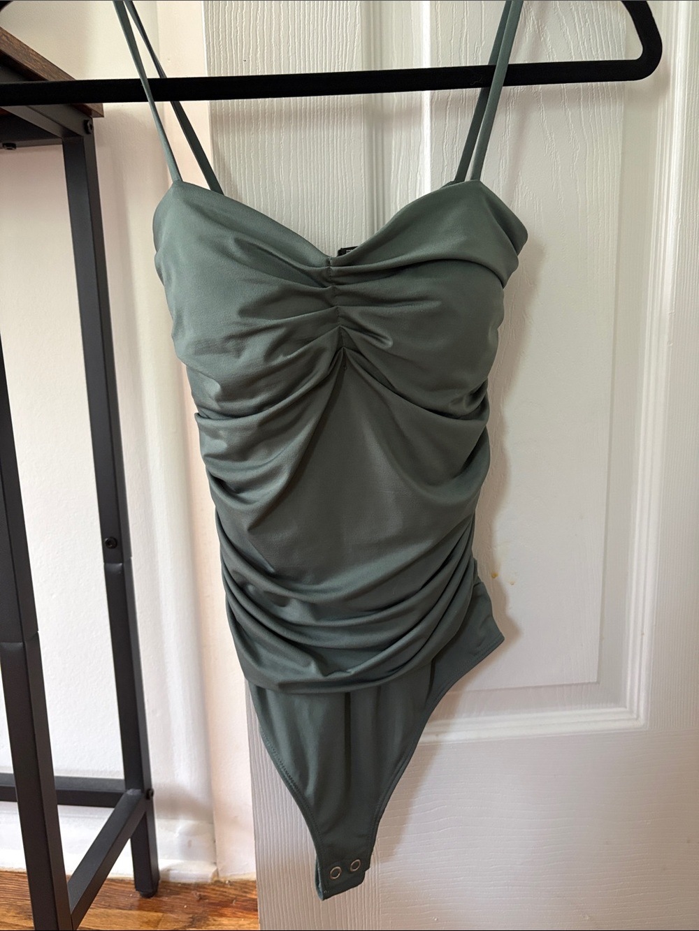 Sage Green Express Ruched Bodysuit